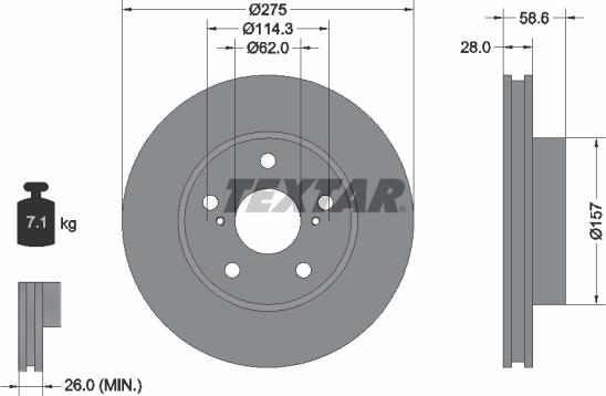 Textar 92252303 - Тормозной диск unicars.by