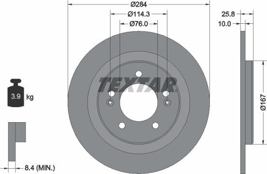 Textar 92252703 - Тормозной диск unicars.by