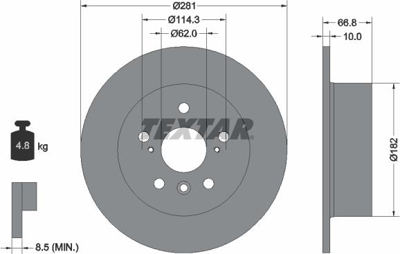 Textar 92257803 - Тормозной диск unicars.by