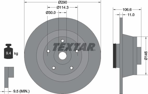 Textar 92269603 - Тормозной диск unicars.by