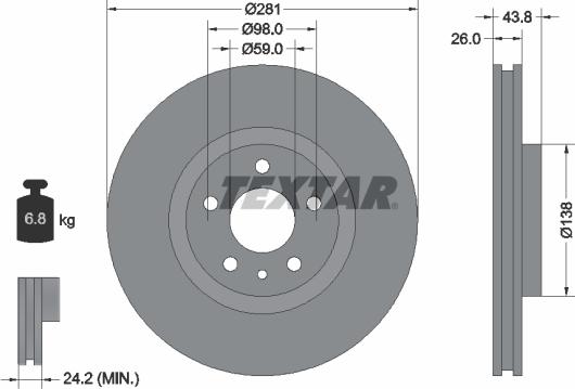 Textar 92261403 - Тормозной диск unicars.by