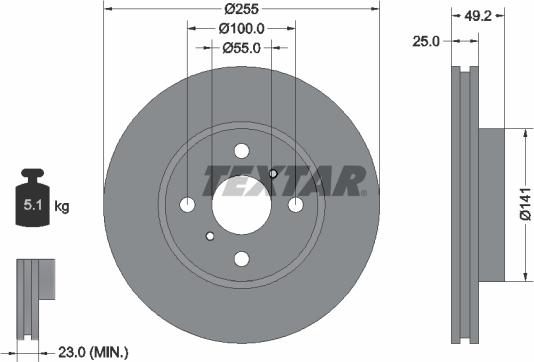 Textar 92261200 - Тормозной диск unicars.by