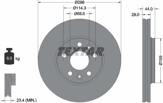 Textar 92268803 - Тормозной диск unicars.by