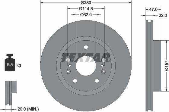 Textar 92268303 - Тормозной диск unicars.by