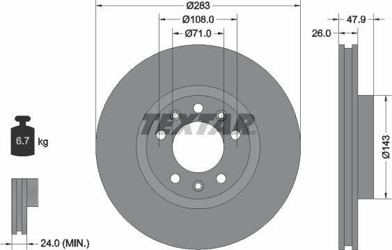 Textar 92267903 - Тормозной диск unicars.by