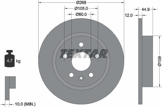 Textar 92205500 - Тормозной диск unicars.by