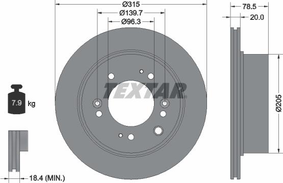 Textar 92205000 - Тормозной диск unicars.by