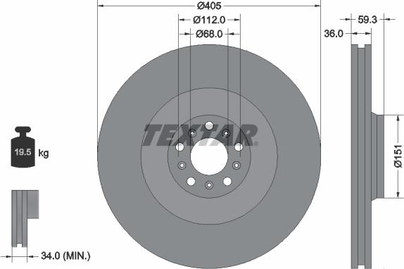 Textar 92218005 - Тормозной диск unicars.by