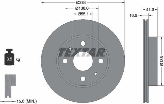 Textar 92285603 - Тормозной диск unicars.by