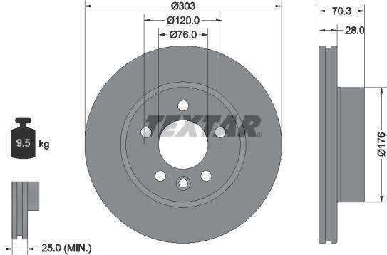 Textar 92288403 - Тормозной диск unicars.by