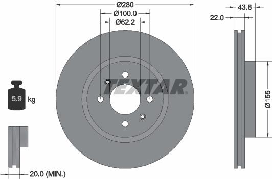 Textar 92288303 - Тормозной диск unicars.by