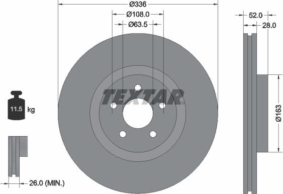 Textar 92282305 - Тормозной диск unicars.by