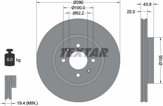 Textar 92239303 - Тормозной диск unicars.by