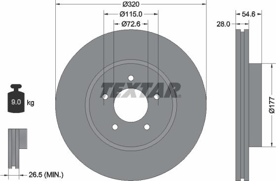 Textar 92235403 - Тормозной диск unicars.by