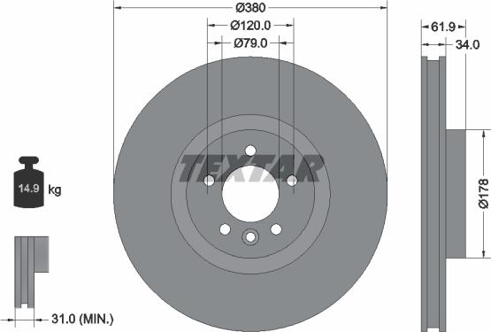 Textar 92235605 - Тормозной диск unicars.by