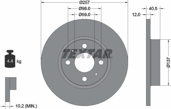 Textar 92236703 - Тормозной диск unicars.by