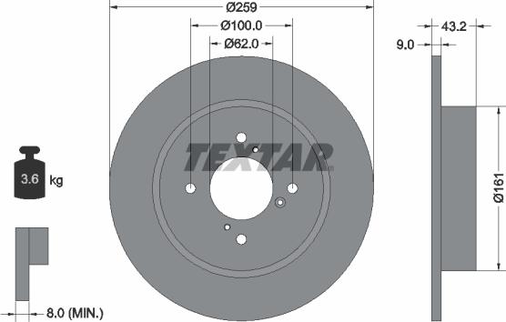 Textar 92231403 - Тормозной диск unicars.by