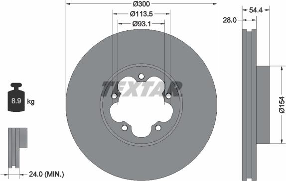 Textar 92231500 - Тормозной диск unicars.by