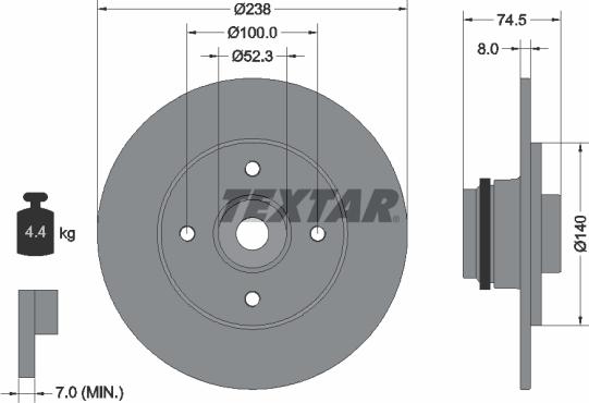 Textar 92231700 - Тормозной диск unicars.by