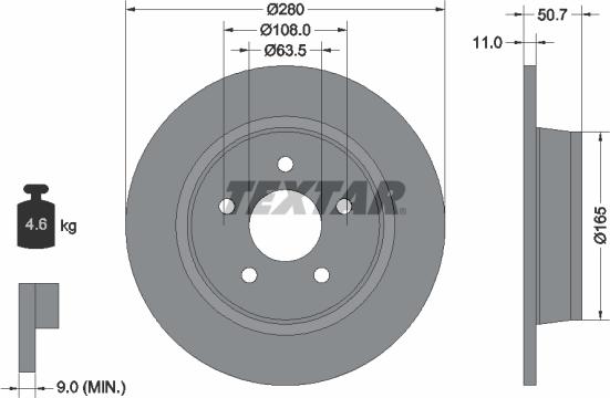 Textar 92238903 - Тормозной диск unicars.by