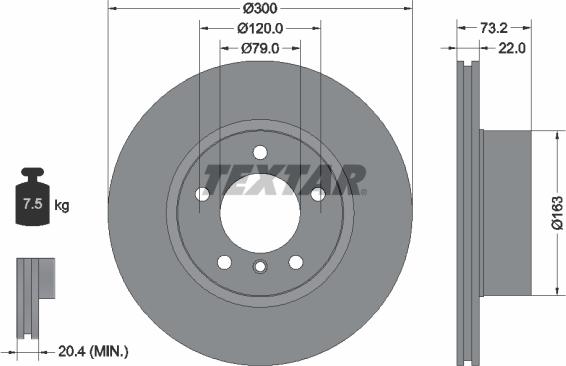 Textar 92238505 - Тормозной диск unicars.by