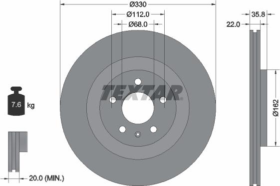 Textar 92238305 - Тормозной диск unicars.by