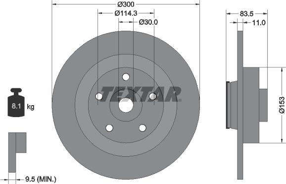 Textar 92233100 - Тормозной диск unicars.by