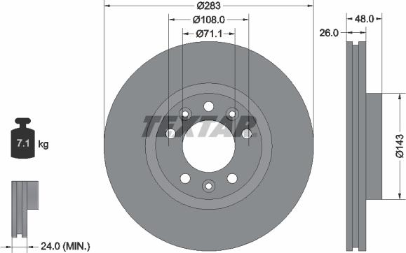 Textar 92232503 - Тормозной диск unicars.by