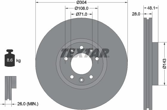 Textar 92232303 - Тормозной диск unicars.by