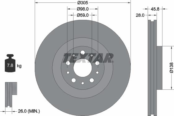 Textar 92237603 - Тормозной диск unicars.by