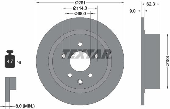 Textar 92237100 - Тормозной диск unicars.by