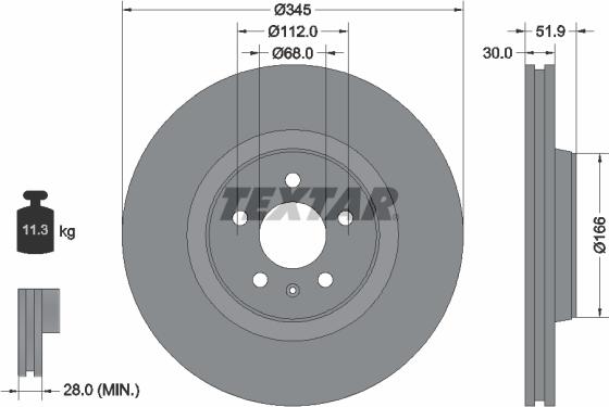 Textar 92229205 - Тормозной диск unicars.by