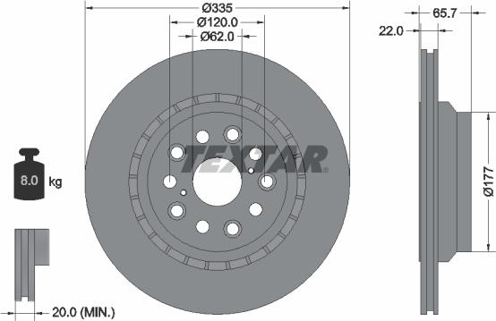 Textar 92224403 - Тормозной диск unicars.by