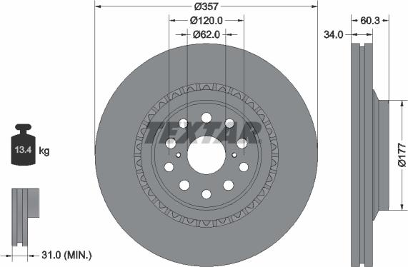 Textar 92224303 - Тормозной диск unicars.by