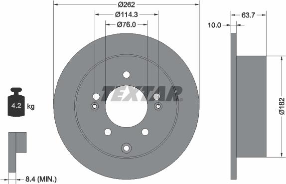 Textar 92226003 - Тормозной диск unicars.by