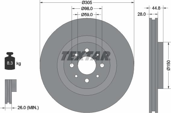 Textar 92228503 - Тормозной диск unicars.by