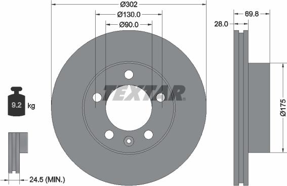 Textar 92228600 - Тормозной диск unicars.by