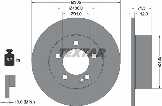 Textar 92228800 - Тормозной диск unicars.by