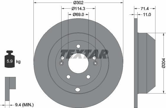 Textar 92223403 - Тормозной диск unicars.by