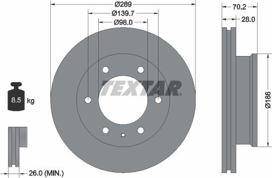 Textar 92223000 - Тормозной диск unicars.by