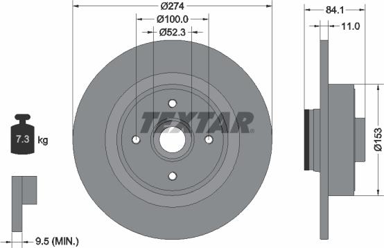 Textar 92223200 - Тормозной диск unicars.by