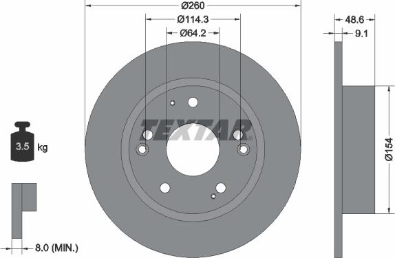 Textar 92227603 - Тормозной диск unicars.by