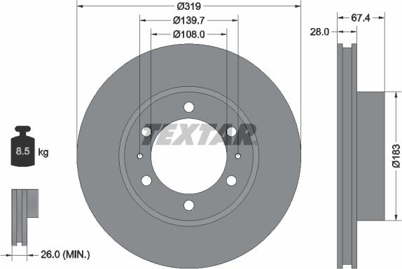 Textar 92274903 - Тормозной диск unicars.by