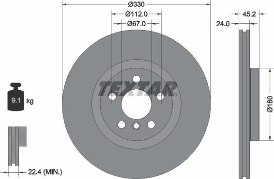 Textar 92274403 - Тормозной диск unicars.by