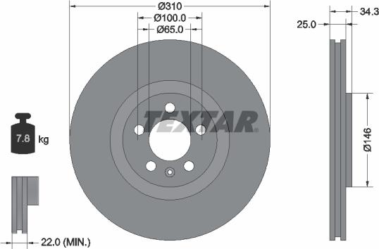 Textar 92275905 - Тормозной диск unicars.by