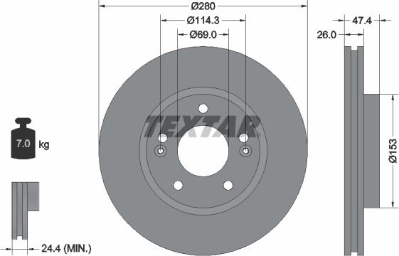 Textar 92271403 - Тормозной диск unicars.by