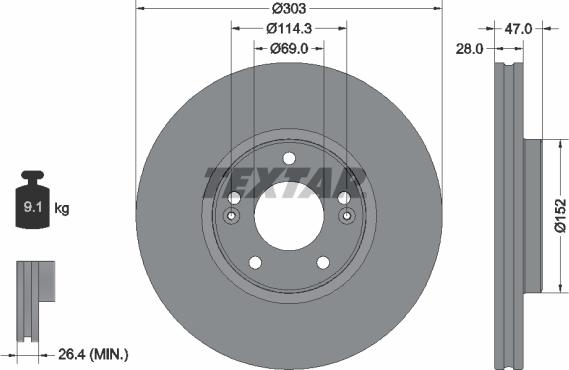 Textar 92273303 - Тормозной диск unicars.by