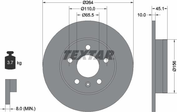 Textar 92277303 - Тормозной диск unicars.by