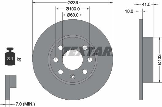 Textar 89009500 - Дисковый тормозной механизм, комплект unicars.by