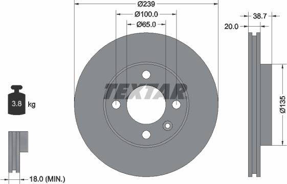 Textar 92012100 - Тормозной диск unicars.by